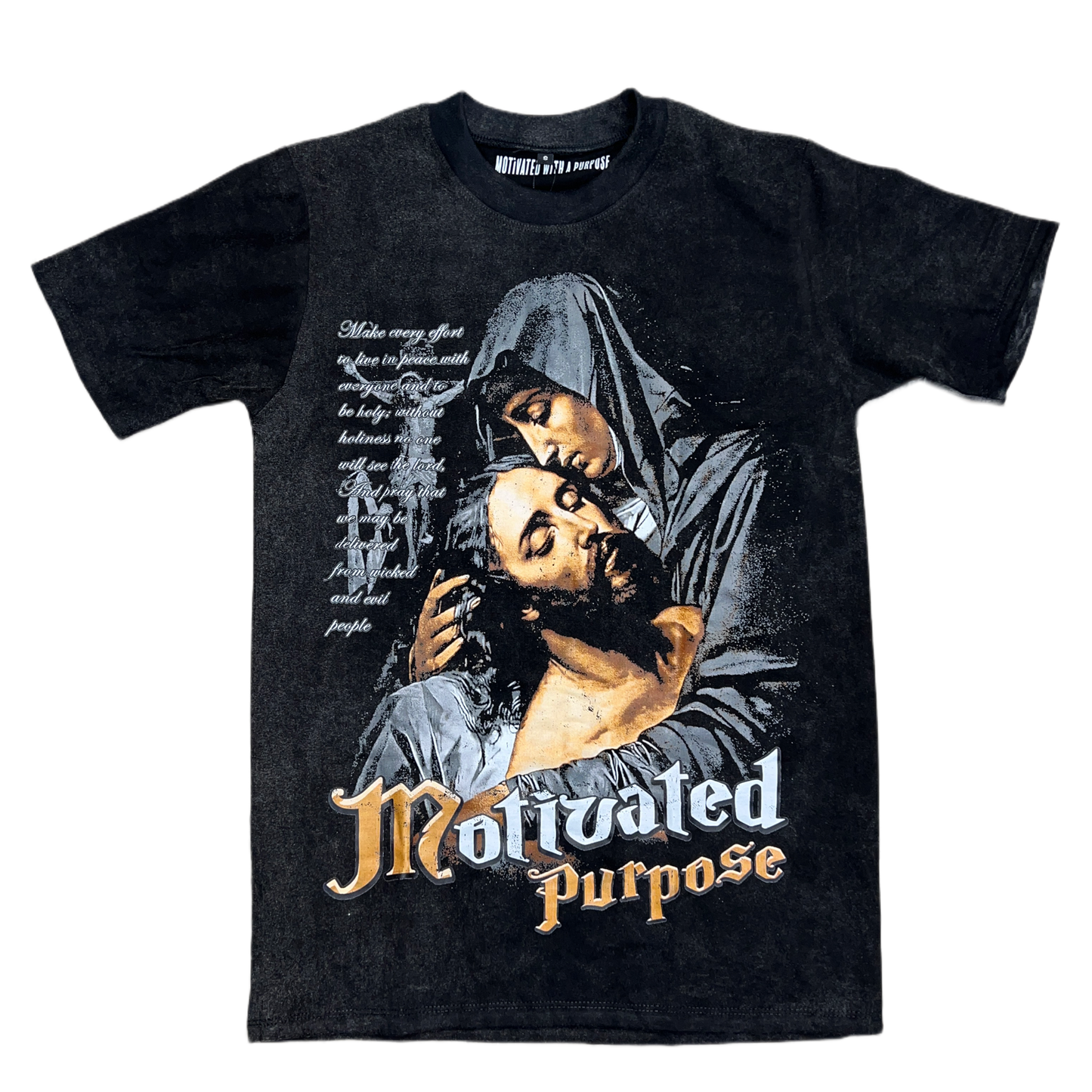 “Jesus” Graphic Acid-Wash Shirt